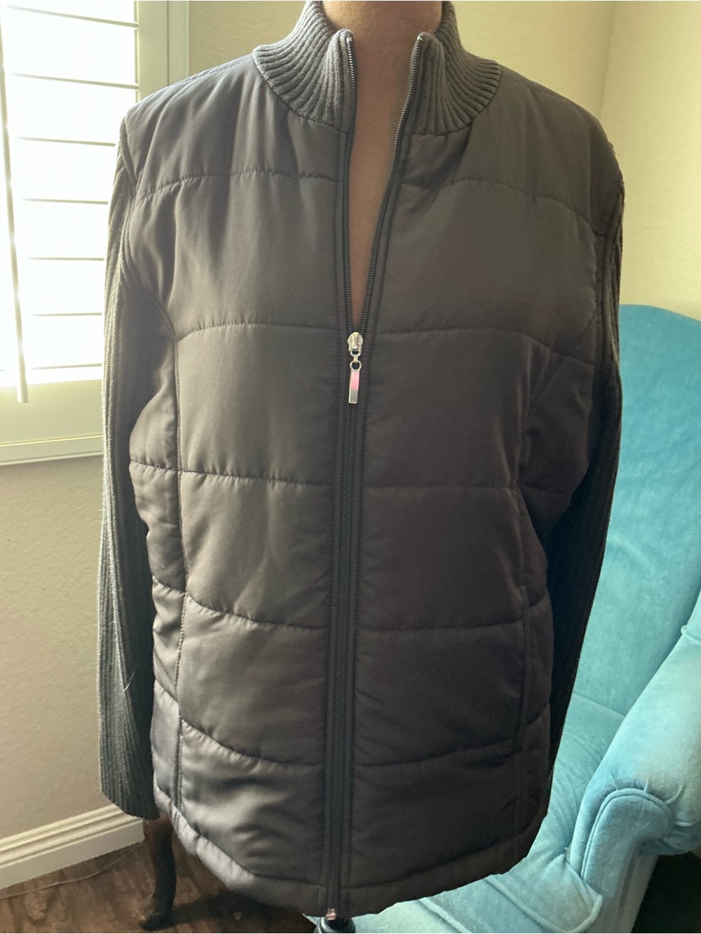 By Design Women’s Quilted Zip-Front Jacket in Dark Brown